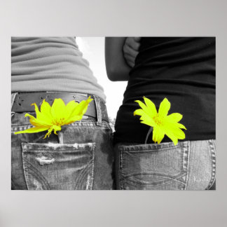 Poster des meilleurs amis noir et blanc