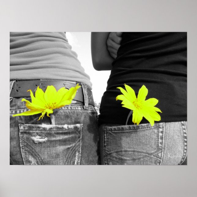 Poster des meilleurs amis noir et blanc (Devant)