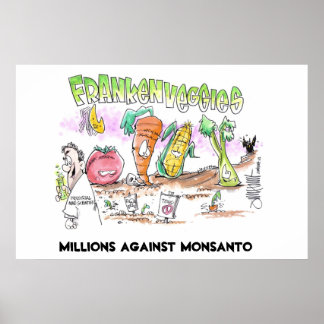 Poster Des millions contre Monsanto Franken Légumes