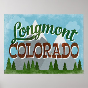 Poster des monts Longmont Colorado Snowy
