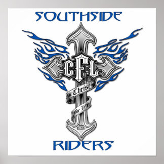 Poster des motocyclistes de Southside 23"x23"