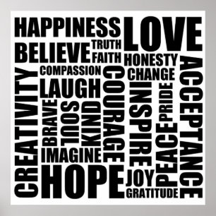 Poster des mots positifs