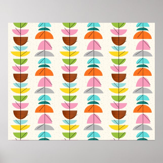 Poster des nids colorés rétro (Devant)