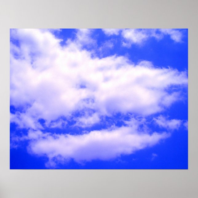 Poster des nuages dans le ciel bleu clair (Devant)