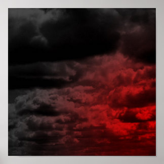 Poster des nuages rouges et noirs