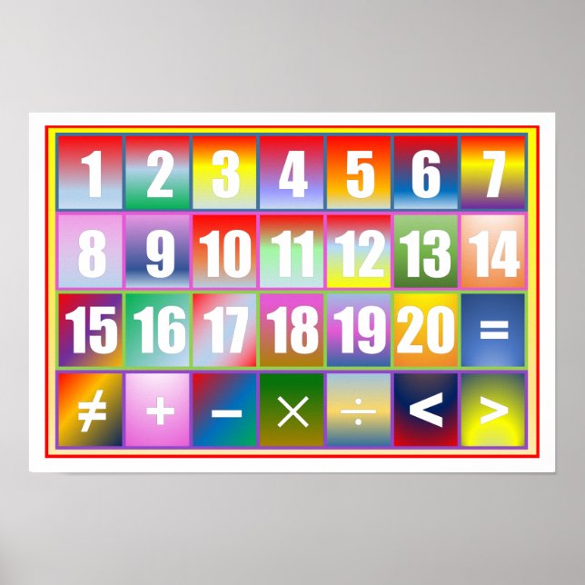 Poster des numéros 1 à 20 (Devant)