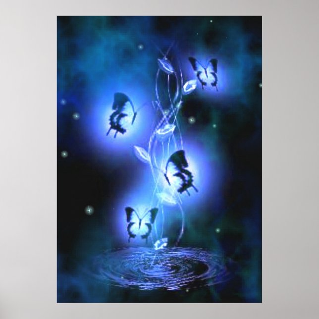 Poster des papillons bleus (Devant)