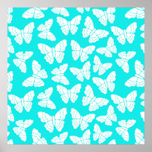 Poster des papillons turquoise