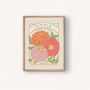 Poster des paquets de semences de Zinnia