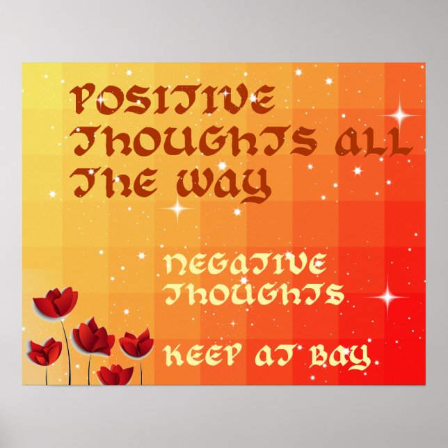 Poster Des pensées positives colorées inspirent l'affiche (Devant)