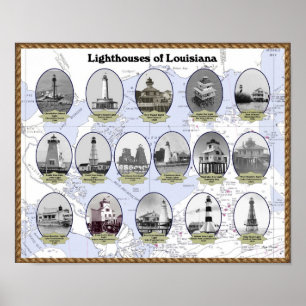 Poster des phares de Louisiane
