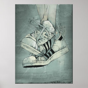 Poster des pieds sportifs