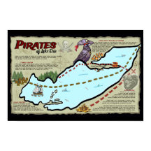 Poster des pirates du lac Érié Officiel ELE Merch