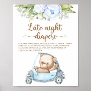 Poster des plongeurs de nuit du Baby shower de l'o