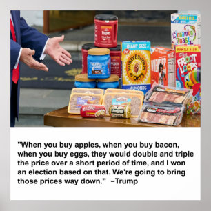 Poster des pommes, des bacs et des oeufs