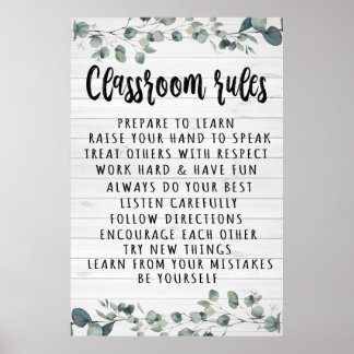 Poster des règles de classe