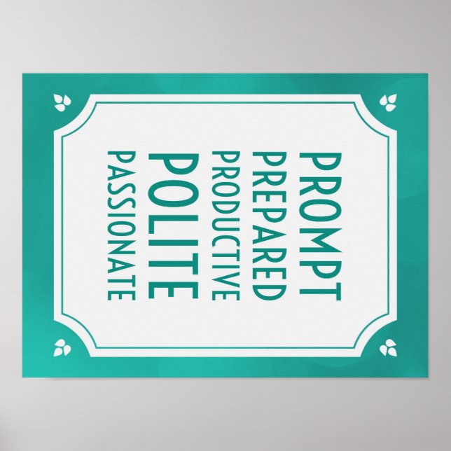 Poster des règles de classe (Devant)