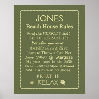 Poster des Règles de la Maison de Plage Personnali