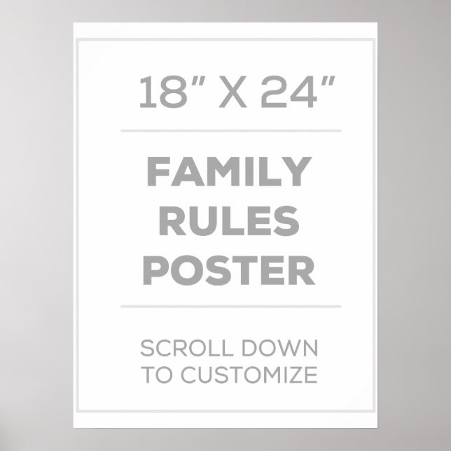 Poster des règles familiales de 18 po x 24 po (Devant)