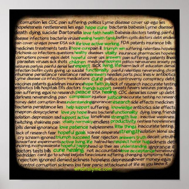 Poster des sentiments de maladie de Lyme, nié, ign (Devant)
