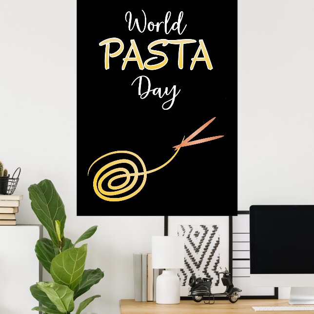 Poster des signes de la Journée mondiale des pâtes (Bureau à domicile)