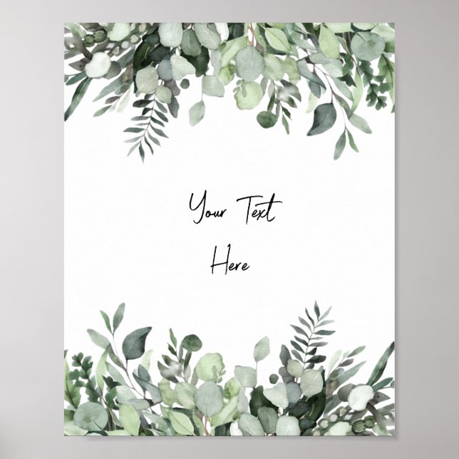 Poster des signes Eucalyptus Vert Aquarelle Person (Devant)