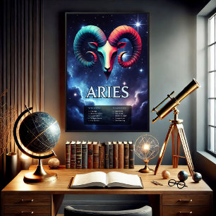 Poster des signes Zodiac Vivid Personnalisable Ari