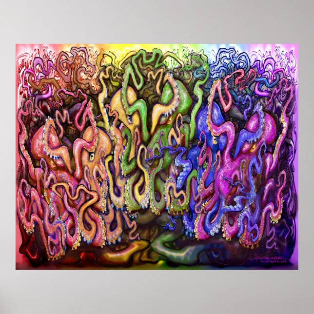 Poster des Tentacles d'Octopi Arc-en-ciel (Devant)