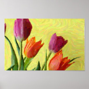 Poster des Tulipes impressionnistes vintages
