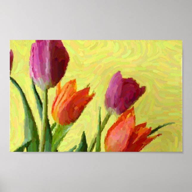 Poster des Tulipes impressionnistes vintages (Devant)