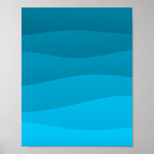 Poster des vagues bleues
