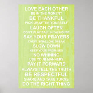 Poster des valeurs familiales