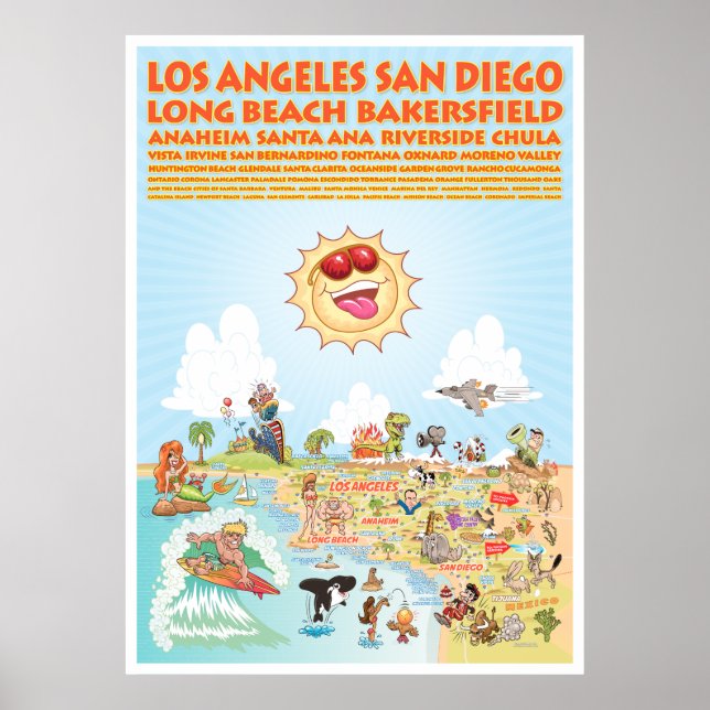Poster des villes de Californie du Sud (Devant)