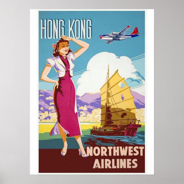 Poster des Vintage voyage de Hong Kong (Devant)