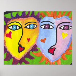 Poster des visages amusants