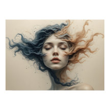 Poster des visages déchirés par le temps Art Abstr