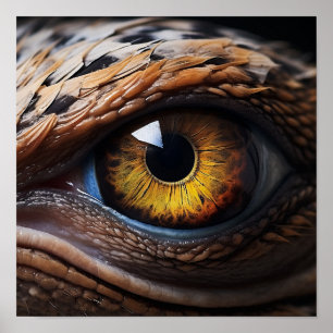 Poster des yeux de vélociraptor - Dinosaur Ar