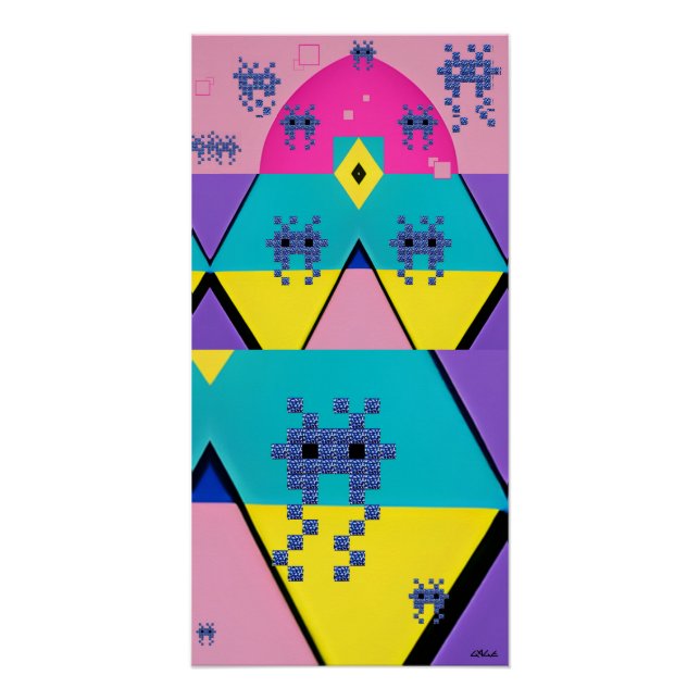 Poster Descendant sur une planète conçue par Memphis (Devant)