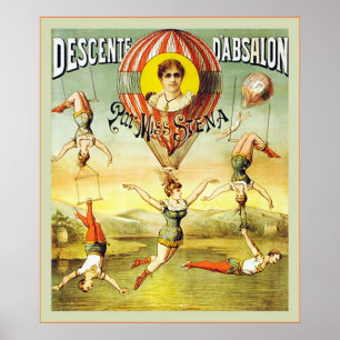 Poster Descente d'Absalon ~ Cirque Vintage