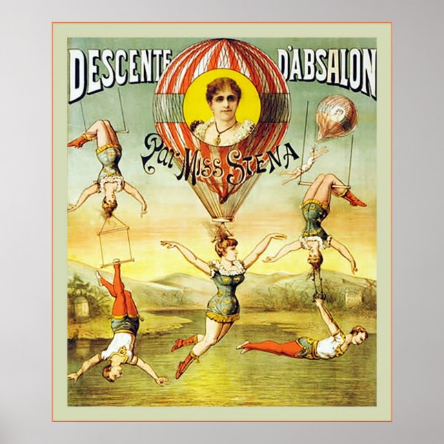 Poster Descente d'Absalon ~ Cirque Vintage (Devant)