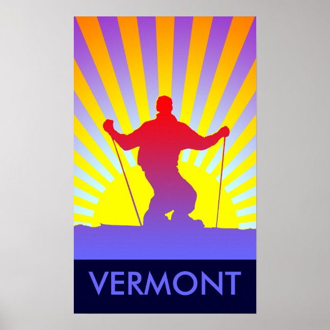 Poster descente ski vermont (Devant)
