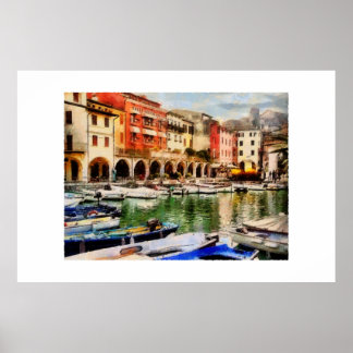 Poster Desenzano - vieux port