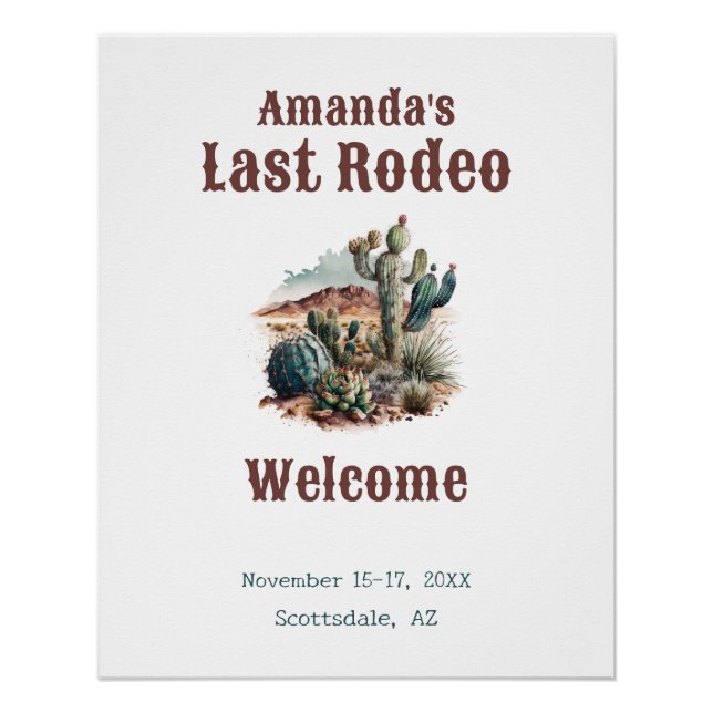 Poster Desert Dernier Rodeo Scottsdale Bachelorette Week- (Devant)