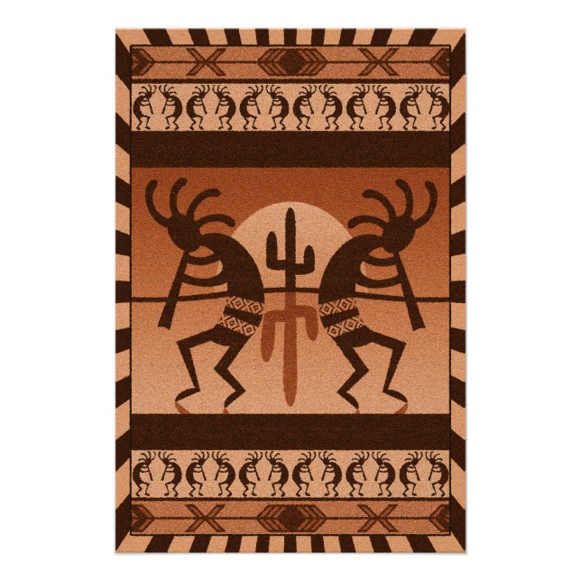 Poster Désert Sun Cactus Kokopelli Sud-ouest (Devant)