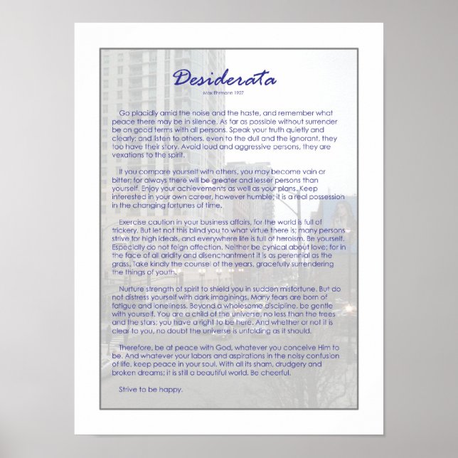 Poster Desiderata (Devant)