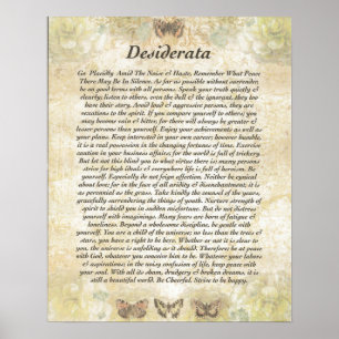 Poster DESIDERATA avec les papillons gais