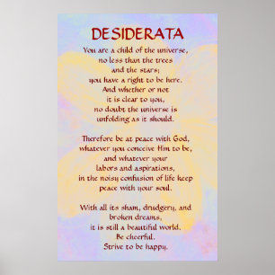 Poster DESIDERATA changeant l'affiche de marguerite