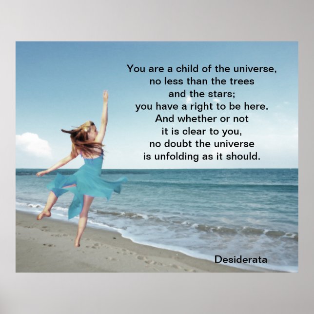 Poster Desiderata Child of Universe (Devant)
