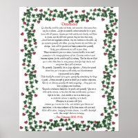 Poster Desiderata Coeurs d'Ivy