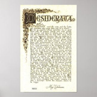 Poster DESIDERATA de Max Ehrmann - Antique Soll